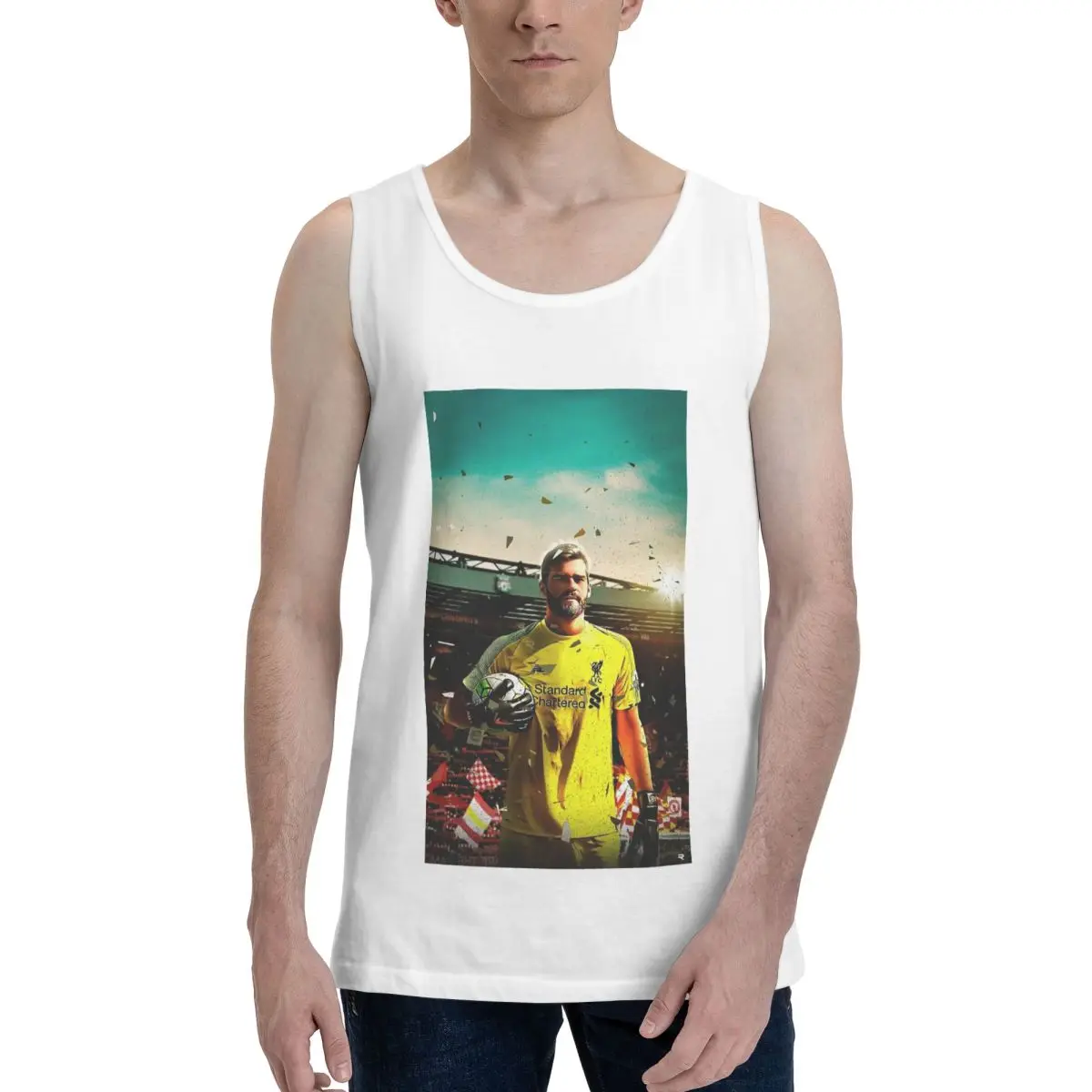 Camiseta Regata Masculina Alisson Becker 100% Algodão - Coleção Sem Mangas