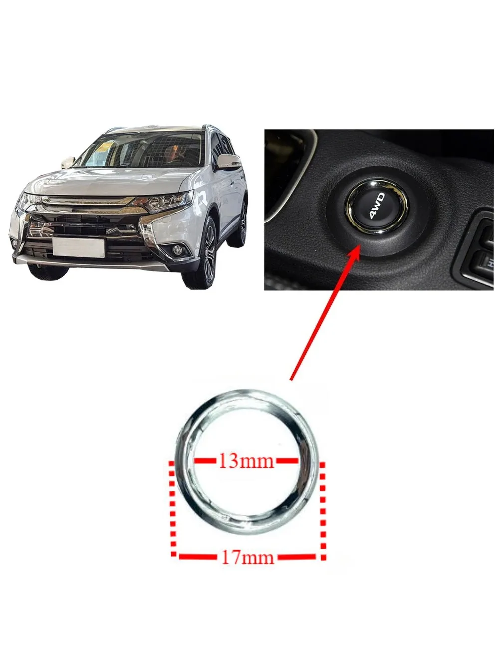 Couvercle de commutateur 4WD pour Outlander 2013 – 2019 GF0W GG0W 8610A147, 1 pièce, pour Eclipse Cross GK0W S-AWC pour accessoires Asx Ga