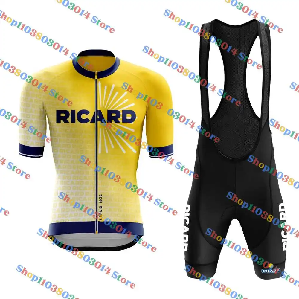 Conjunto Completo de ropa de ciclismo para hombre y mujer, Jersey y pantalón corto con tirantes, traje clásico de equipo francés Drink, 2024