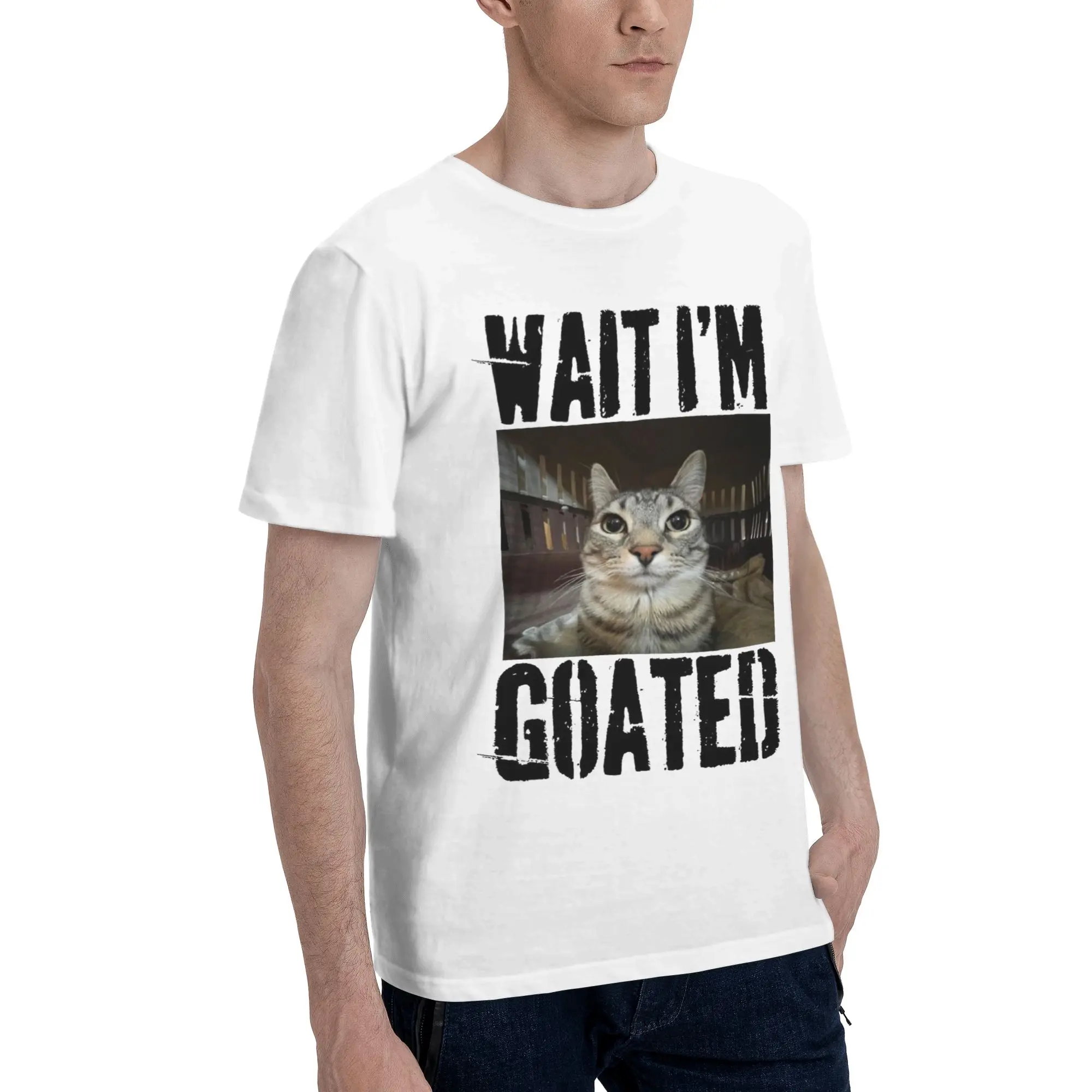 Wait I'M Goated Funny Meme Merch Unisex T Shirts Pure Cotton Tee Printed  Tops T-shirt