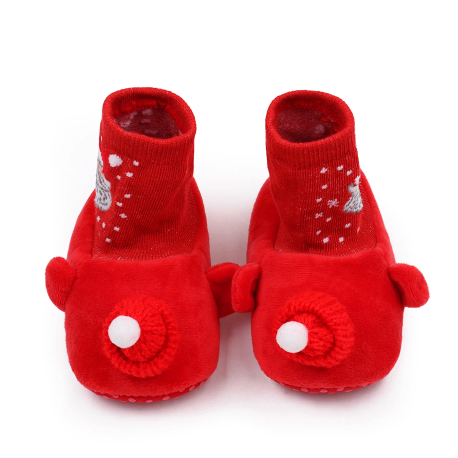 

BeQeuewll Infant Boys Girls Winter Snow Boots Christmas Cartoon Santa Claus Boots Warm Baby Walking Shoes For 0-18 Months