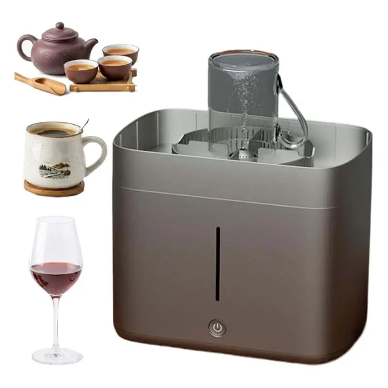 B08B-Electric Glass Rinser Tea Cup Washer, Desktop Automatic Cup Washing Machine With 1.8L Water Tank High Pressure US Plug