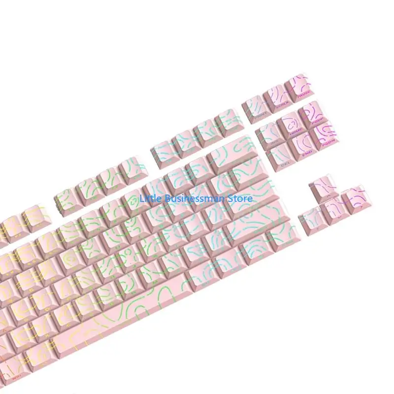 Professionelle 97-Tasten-PBT-Tastenkappen mit seitlichem Druckdesign und erstklassiger Verschleißfestigkeit für Gamer M76A – Detail 10