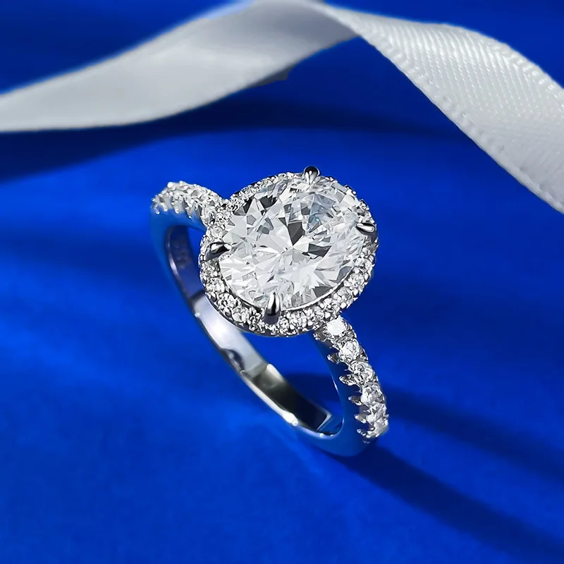 

Кольцо из чистого серебра S925 с имитацией бриллианта (муассанитом) для женщин, обручальное кольцо, подарок на годовщину, на день рождения, изысканные ювелирные украшения