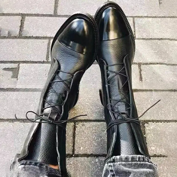 Large Size Boots New 2026 Autumn Winter Women's Mid Length Fashionable and Versatile Pointed Handsome Flat Bottom Women's Boots