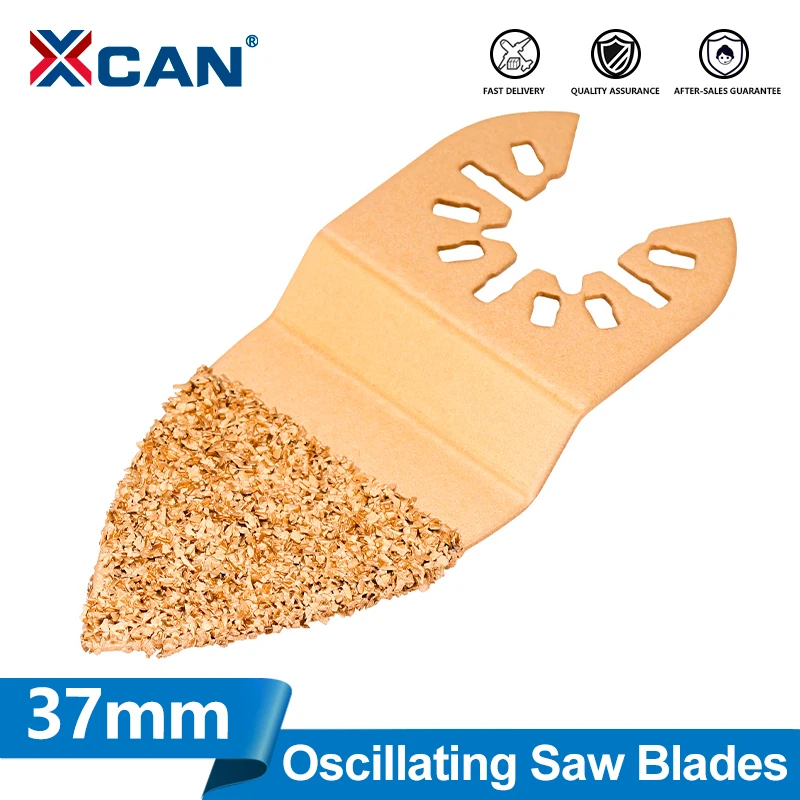 XCAN 1/2pcs 37mm Diamond Oscillating Multi Tool Saw Blade Triangle Rasp Cutting Disc Quick Release For Grout Tile Cutting