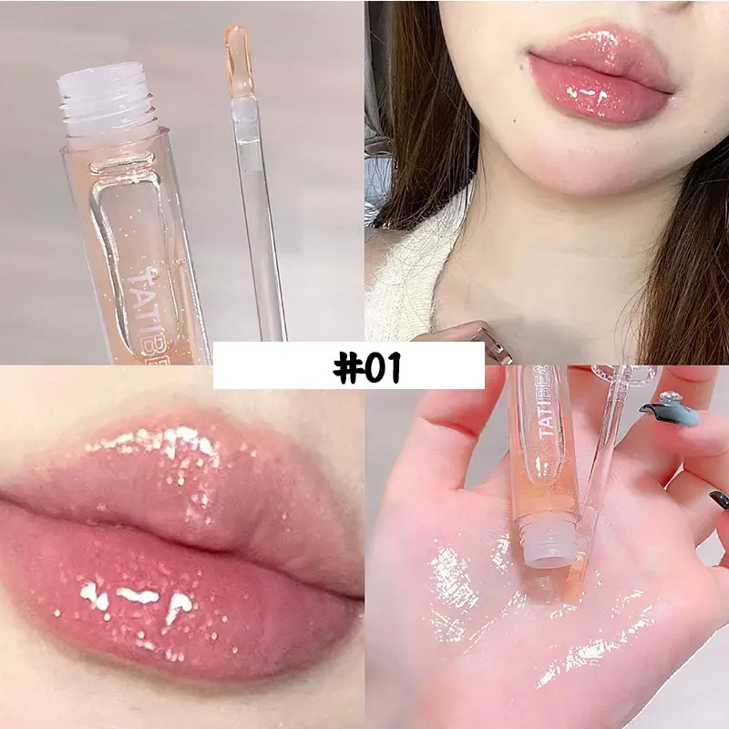 Feuchtigkeit spendender Lip gloss Lippenstift feuchtigkeit spendender Lippen balsam Spiegel Wasser Lippen öl Glanz Glitzer Kristall Lippen Tönung koreanische Make-up Kosmetik