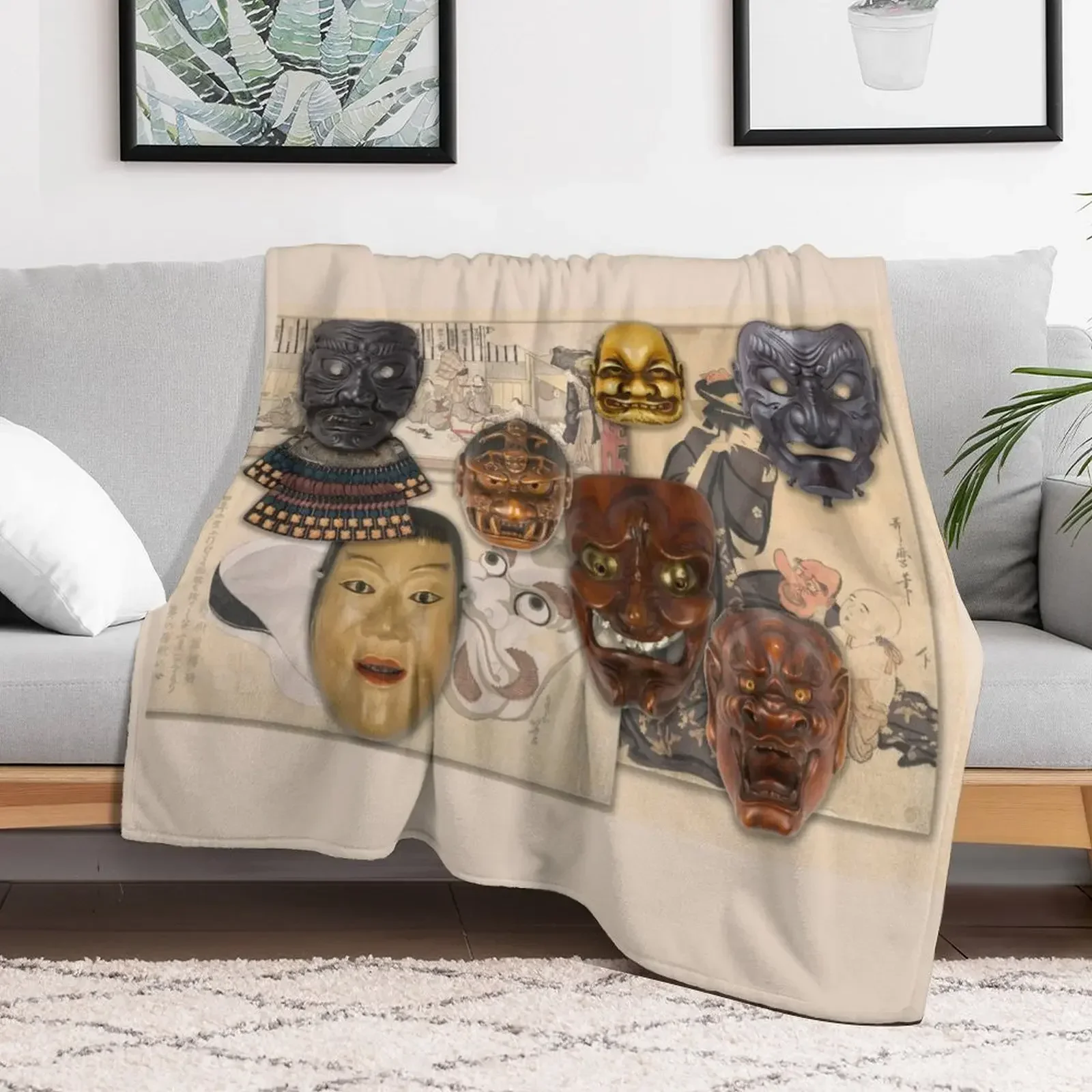 

Japanese Theatre Throw Blanket Decorative Beds Decorative Sofas Travel Cute Blankets