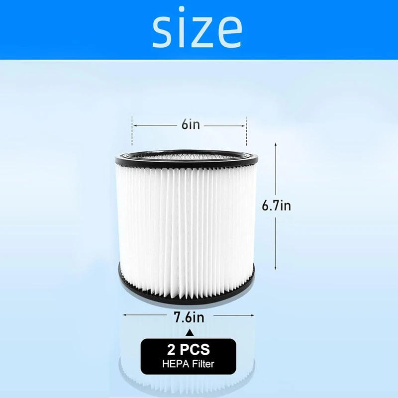 90304 Replacement Filter for 90304, 90350, 90333, 90585, 5 Gallon and Above Wet/Dry Vacuum Cleaners-A57M