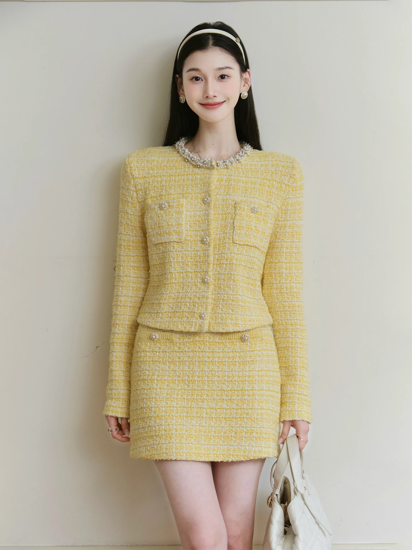 

ChillCozy Women's Wool Blend Two-Piece Set Fragile Fashion Style Long Sleeve Spring Season Universal Fit Elegant Ensemble