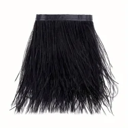 1M 8-10cm Black Ostrich Feathers Trim Crafts Sewing Clothing Party Handmade DIY Plume Ribbon Wedding Headdress Carnival Decor