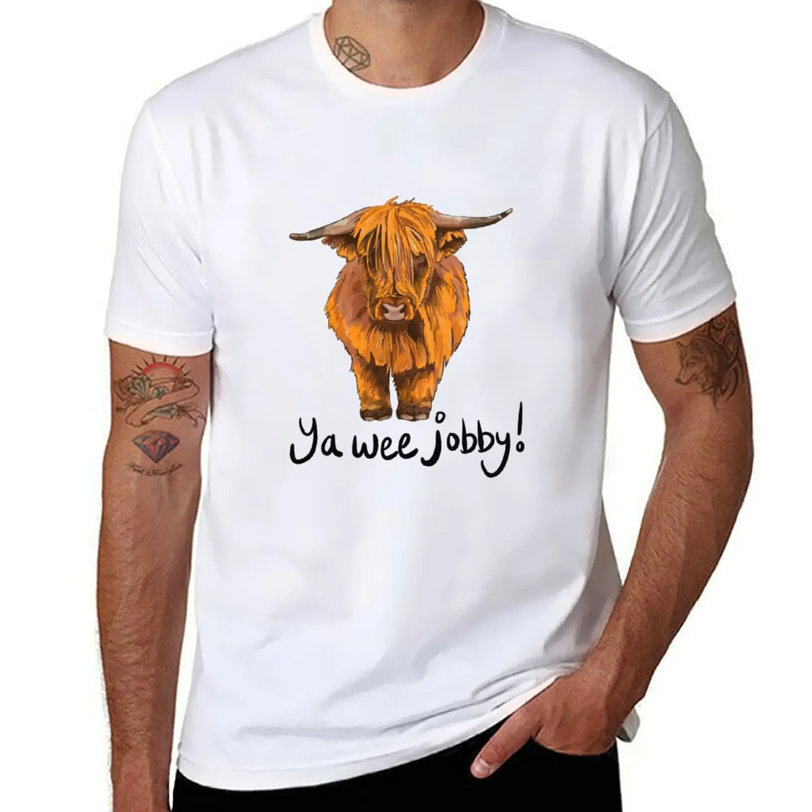 

Ya Wee Jobby - Highland Cow T-Shirt man graphic t shirt t shirts with prints t shirts designer T-Shirt