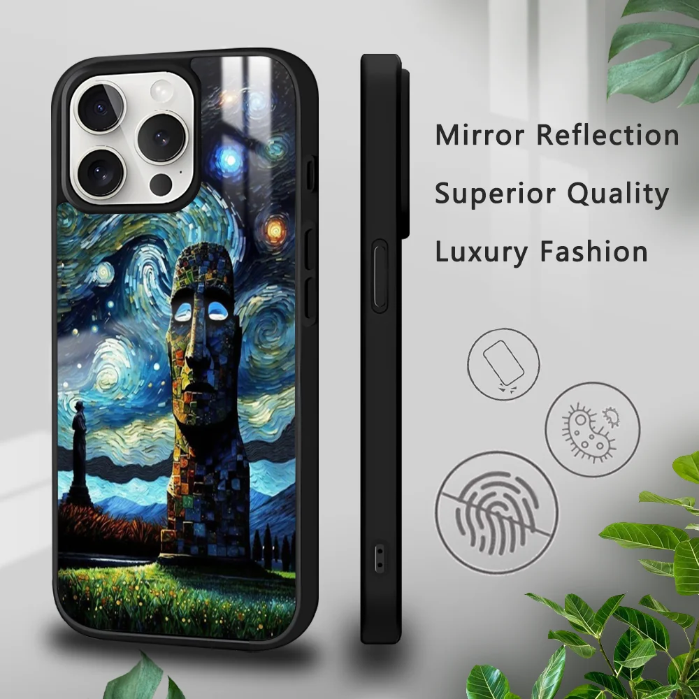 Statues Of Easter Island Phone Case For iPhone 16 15 14 13 12 11 Pro Xs Max Mini Plus Celulares Hard Funda