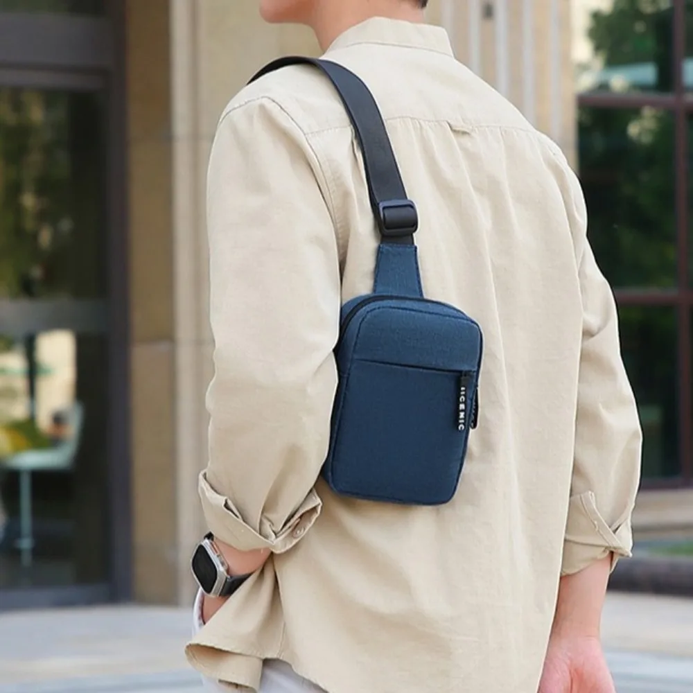 

Oxford Men's Chest Bag Solid Color Korean Style Shoulder Crossbody Bag Adjustable Shoulder Multifunctional Sports Waist Bag
