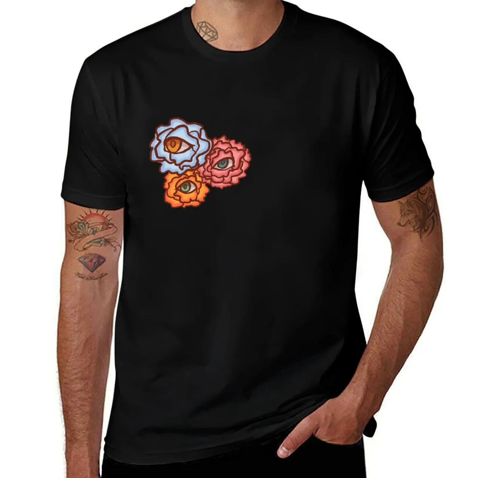 

Floral Eyes T-Shirt cotton t shirt pack t shirt men 100% cotton luxury brand t shirt for man T-Shirt