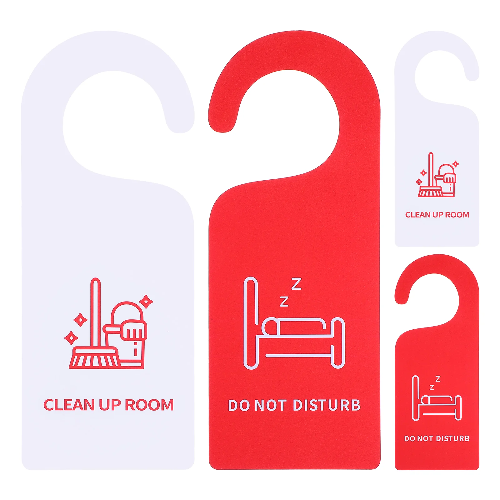 4 Pcs Door Listing Hanger Sign for Front Reversible Not Disturb Handles Clean Up Room Signs Office Decorate