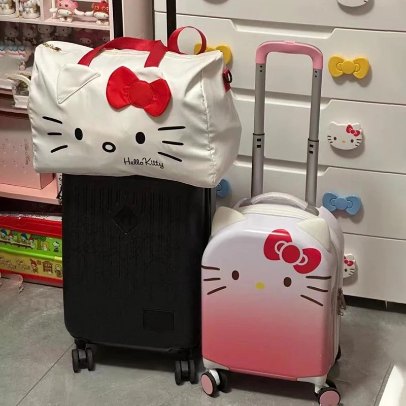 

Hellokitty Kawaii Luggage Bag Short Distance Travel Bag Lightweight Travel and Business Trip Handbag Large Capacity Storage Bag