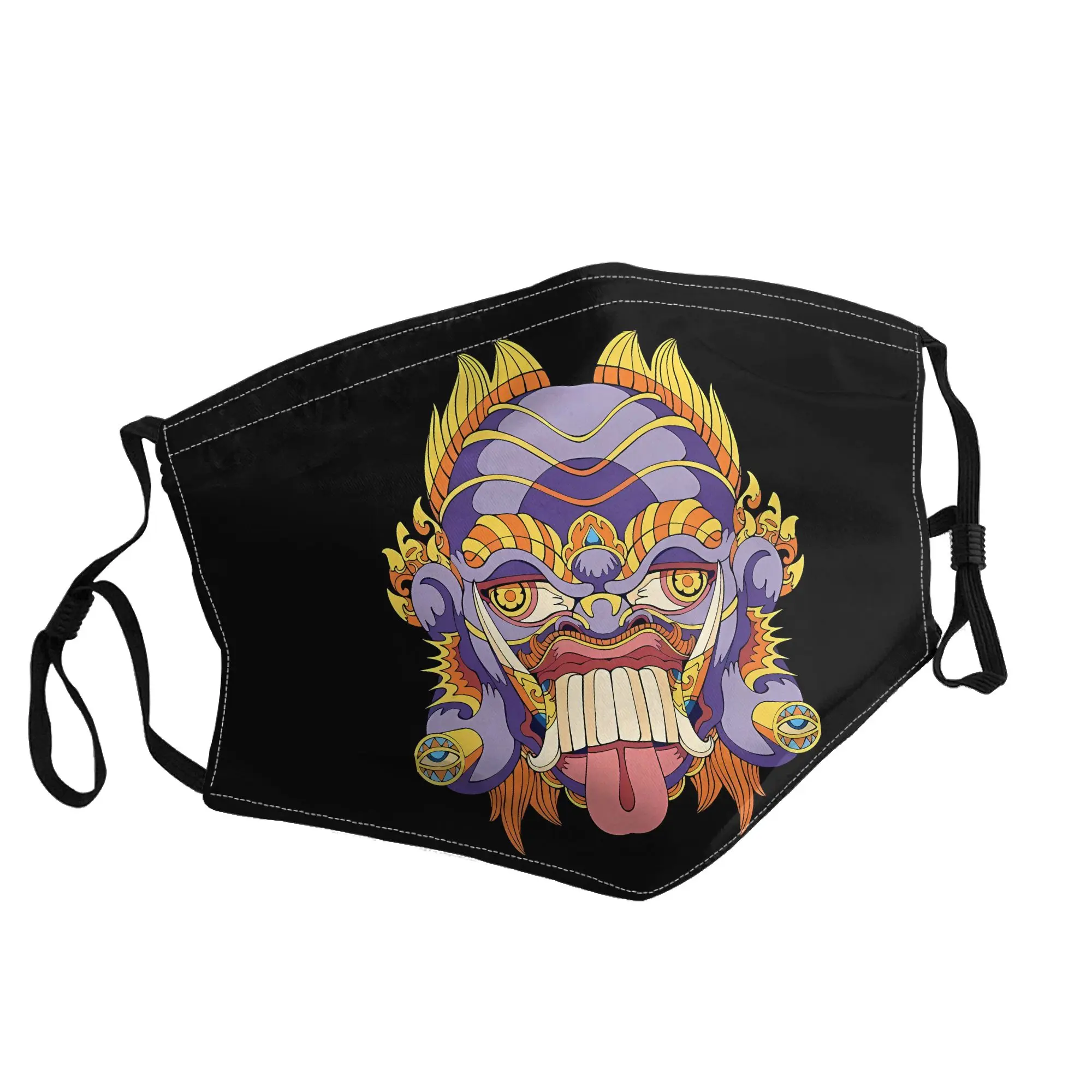 mascara-balinese-barong-unissex-com-estampa-de-moda-ao-ar-livre
