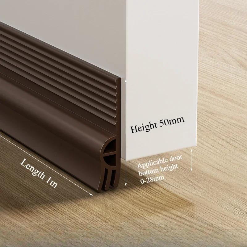1M Strip Penyegel Bawah Pintu Pelindung Penghenti Debu Tahan Angin Strip Cuaca Hujan Penyegel Isolator Pengurang Kebisingan Perangkat Keras Rumah