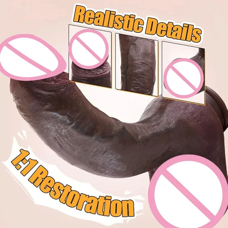 10.43" Super Long Realistic Skin Dildos Lifelike Texture Double Penetration Anal Plug G-Spot Stimulator Adult Sex Toy for Women