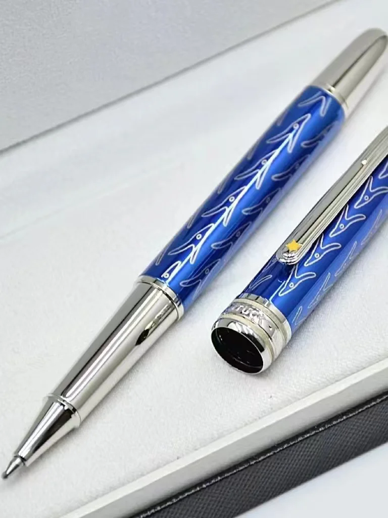 Stylo à bille MB Prince Blue Metal et ResinRollerball, édition spéciale, bureau, école, ampa, stylos plume avec numéro de série