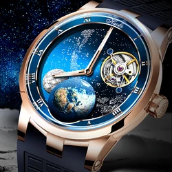 Haofa Carrousel Mechanical Watch Convex Sapphire Manual Karrusel Watch for Men Rotating Luxury Waterproof orologio uomo 1952