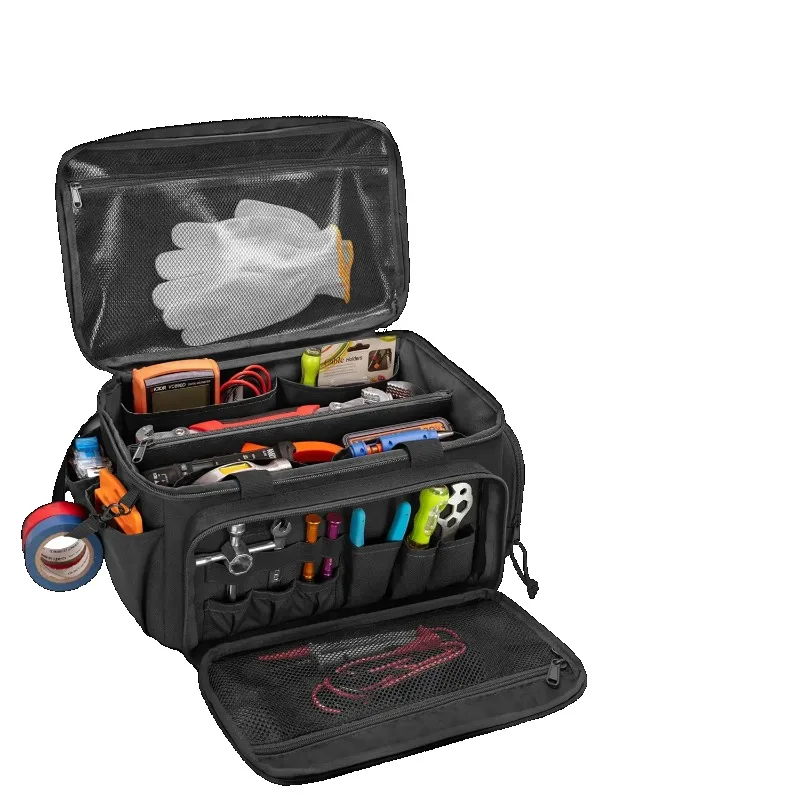 14" Heavy Duty Tactical Tool Bag Non-slip Base Multipurpose Organizer for Handymen Carpenters Durable Portable Tool Storage