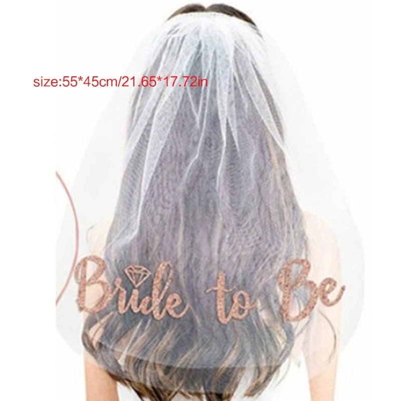 Bachelorette Party Veil Bride Veil For Wedding Bridal Shower Veil Bride To- Be Veil with Comb Short Wedding Veil Dropshipping image 6