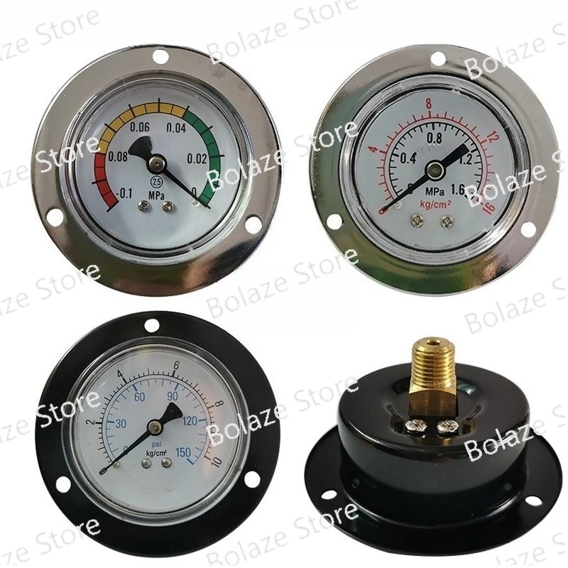 10kg Axial Edge Pressure Gauge, Air Compressor Pneumatic Vacuum Water Air Pressure Meter