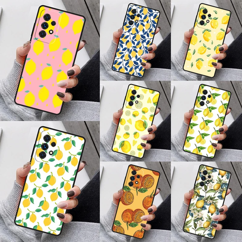 Fruit lemon Phone Case For Samsung Galaxy S23 S21 S20 FE S24 S22 Ultra Note20 S10 S9 S8 Plus A40 A52 A12 A13 A53