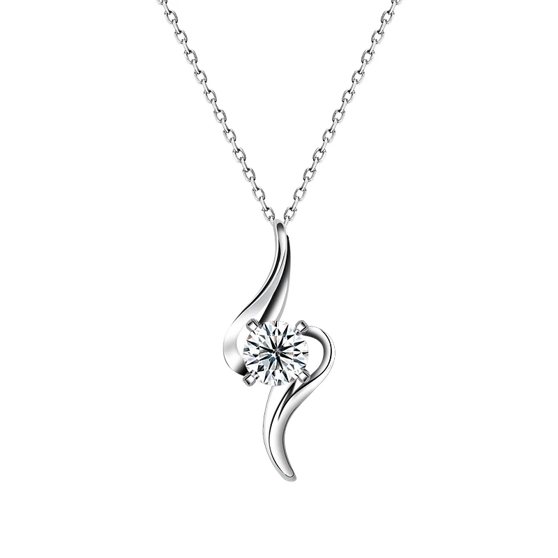 KS EAGLE 0.5/1/2CT Moissanite Necklace Passed the Diamond Test S925 Silver Fine Jewelry Party Birthday Gift Bridal Fine Jewelry