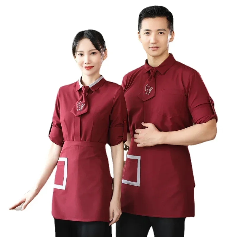 Uniforme de serveur de restauration, salopette pour le personnel du Service alimentaire, veste de Chef, uniformes de serveur de restauration rapide, vêtements de cuisine de nettoyage d'hôtel