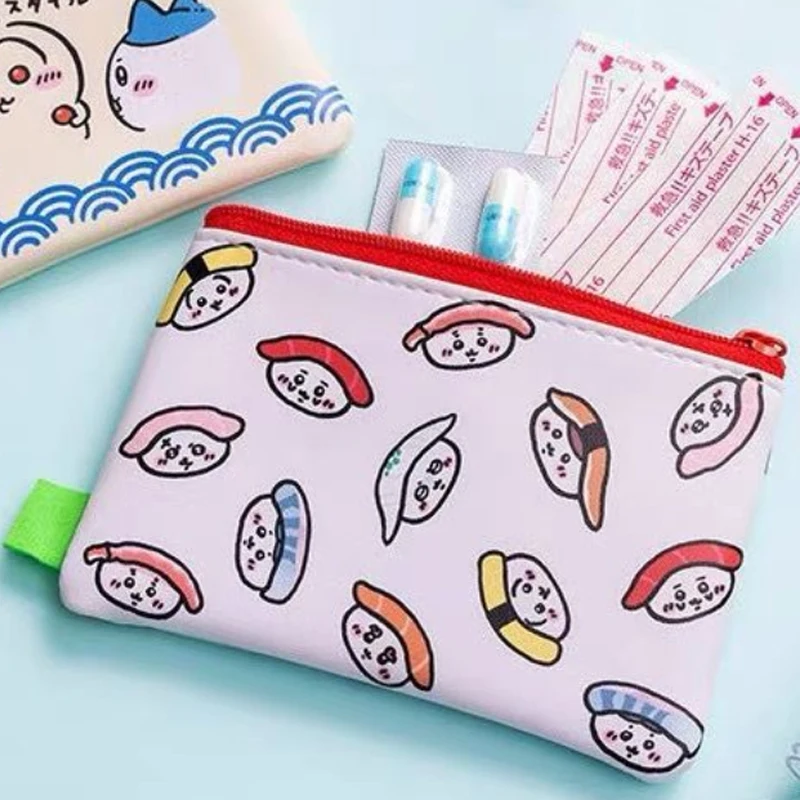 Cartoon Chiikawa Cartoon PU Makeup Bag Kawaii Cute Print Lipstick Storage Bag Id Document Change Card Bag Bags for Woman