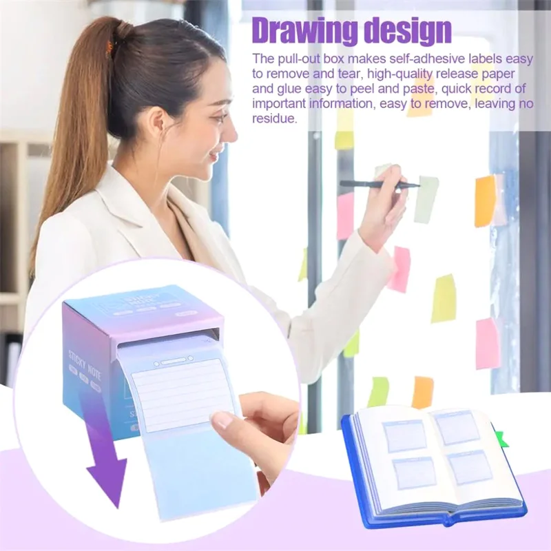 Pull Out Sticky Notes Note Paper Roll Removable Pull Out Note Box Small Note Pad Writing Notes For Painting Students Teacher