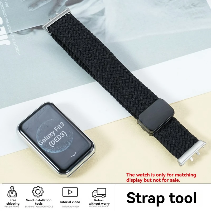 Para samsung galaxy fit3 relógio de náilon com fivela dobrável magnética pulseira esportiva inteligente verão na moda respirável corrente relógio