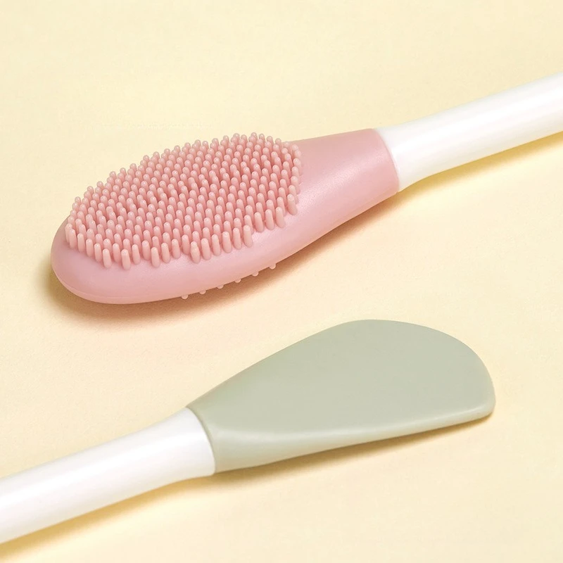 2-in-1 Gesichtsreinigung Silikonbürste Gesichtspflege Zubehör Maskenapplikator Poren Mitesser Reinigung Gesichtswaschbürsten