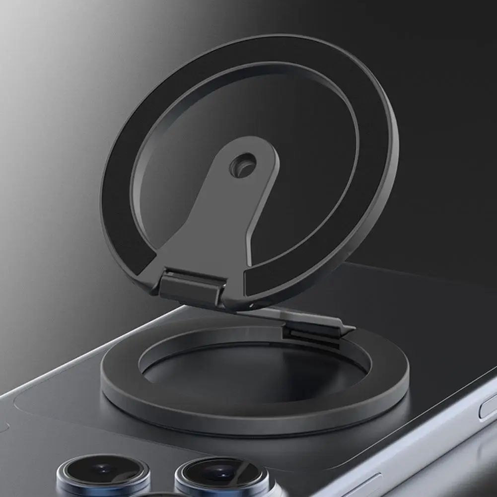 لحامل الهاتف المغناطيسي Magsafe، مشبك حلقة مغناطيسي على الوجهين، حامل معدني دوار وقابل للطي، قبضة دعامة