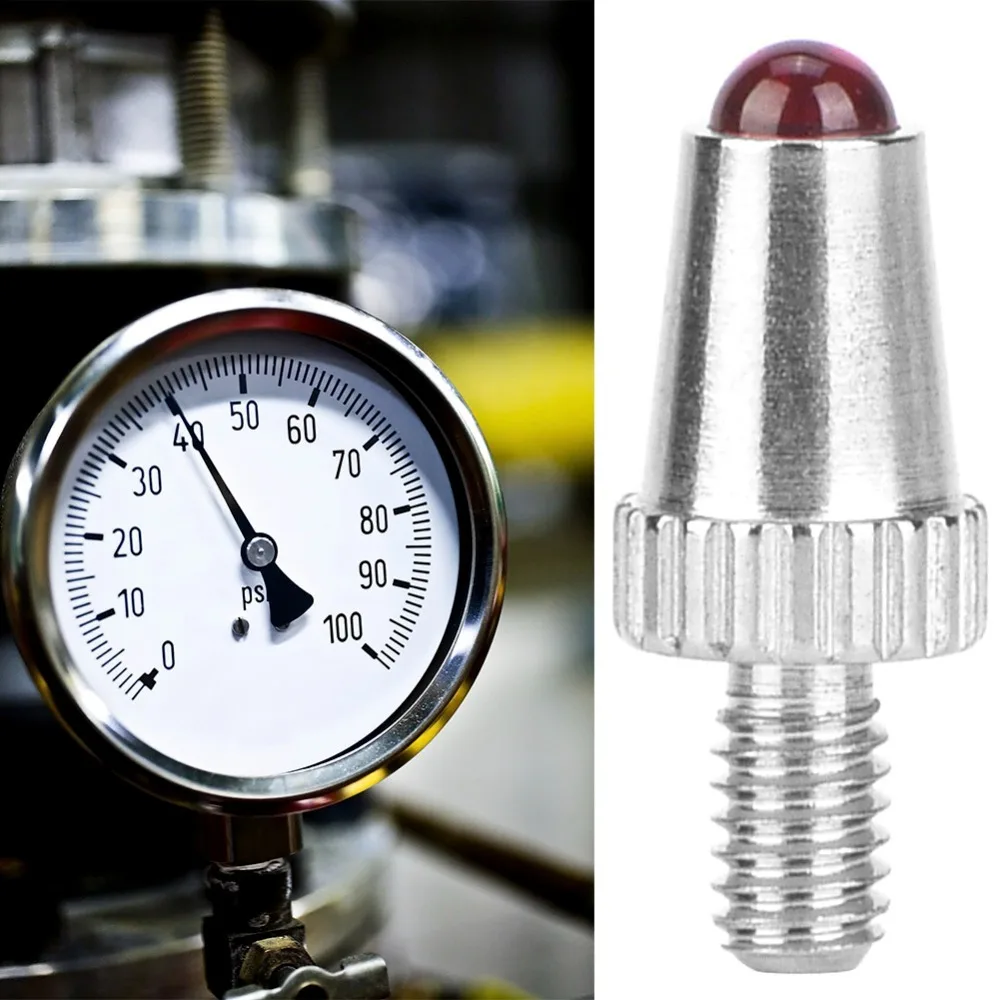 2pcs Ruby Ball Tips Dial Indicator Probe Contact Points M2.5 Thread Shank Silver Linear Gage Indicator Ruby Tips Stainless steel