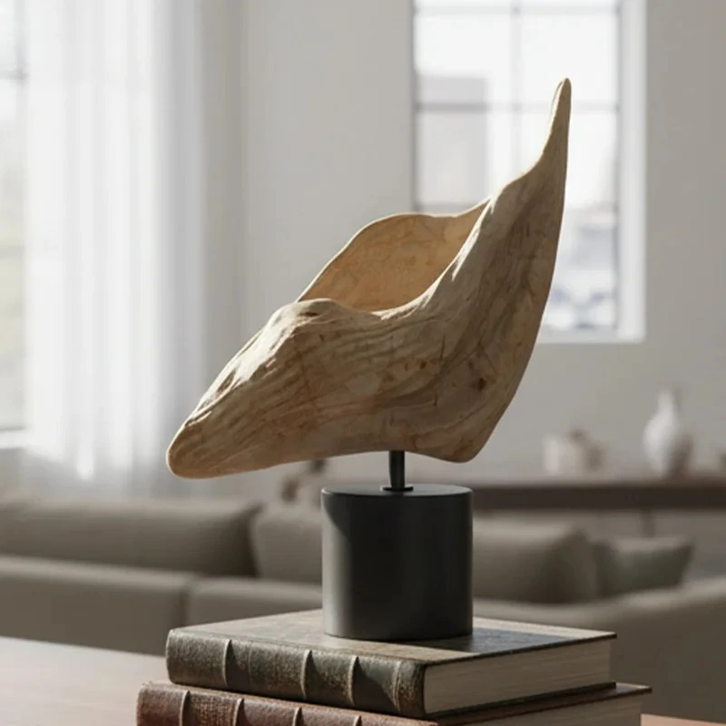 Minimalist Retro Conch Statue Desk Decoration Abstract Artwork Ornaments Creative Conch Resin Sculpture Room Aesthetic Decor