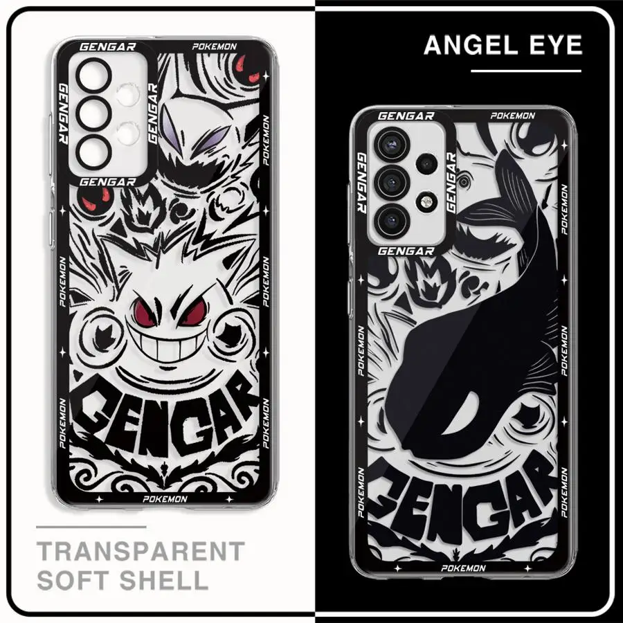 Pokemons Mewtwo Gengar Phone Case for Samsung Galaxy A35 A55A53 A54 A73 A34 A33 A25 A24 A13 A14 A15 5G Clear Soft Shell