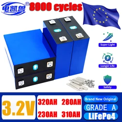 New A-grade 3.2V 320ah 310ah 280ah 105ah LiFePo4 Battery DIY 12V 24v RV marine energy storage vehicle grade rechargeable battery