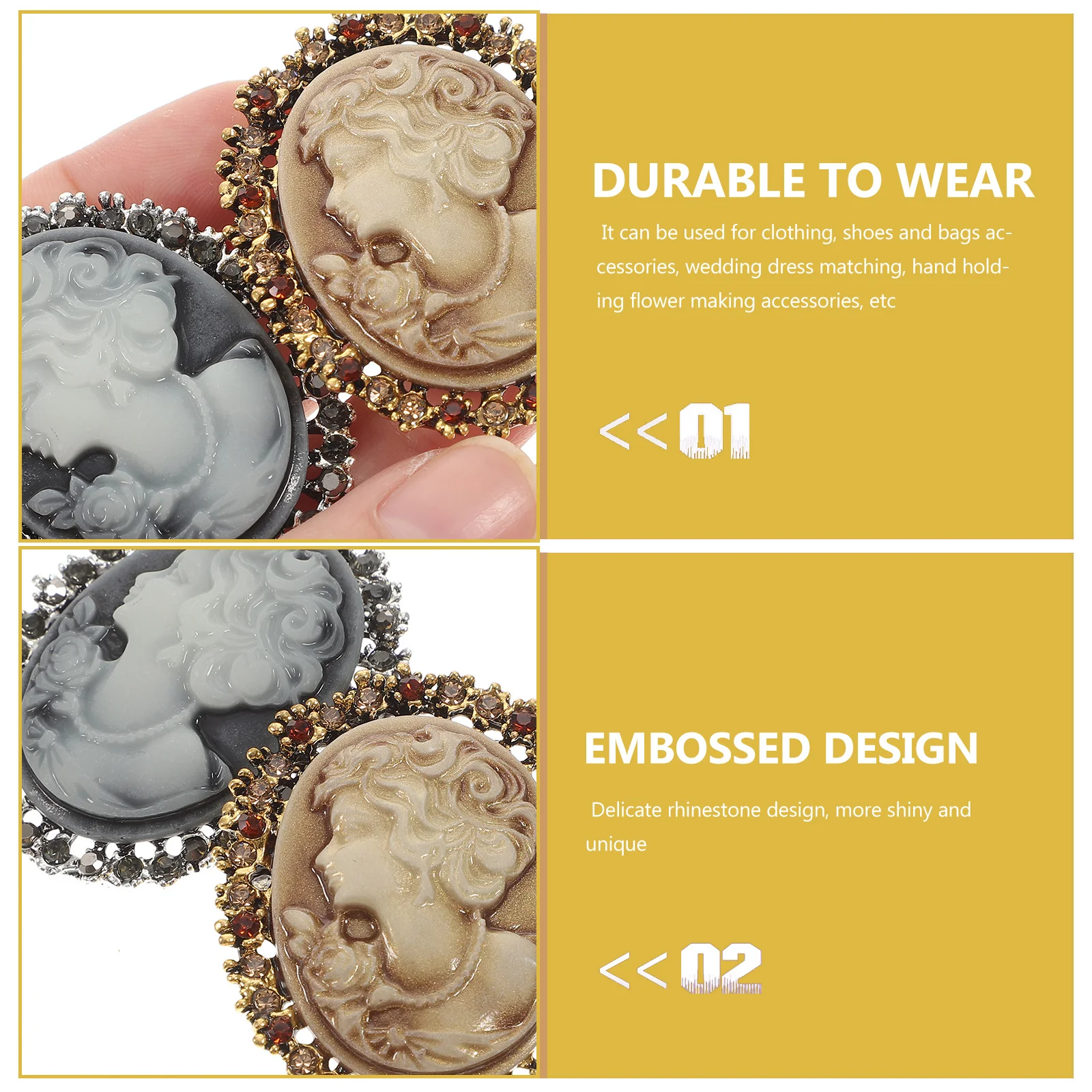 

2pcs Rhinestone Brooch Pin Crystal Lapel Clip For Women Clothing Scarf Backpacks Shawl Vintage Corsage Decorative Fashion