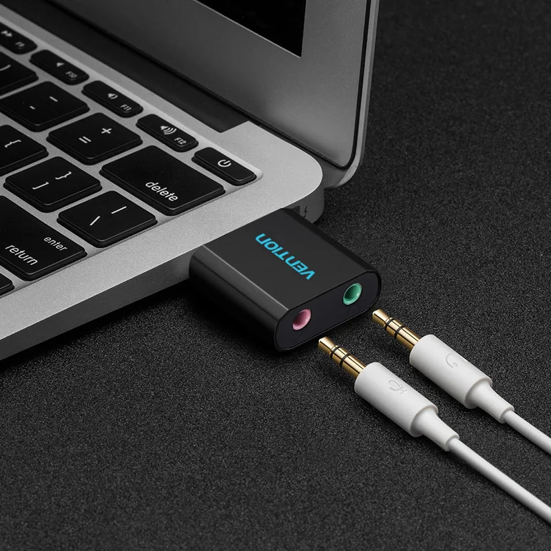 Vention Mini USB Sound Card Audio Card USB To 3.5mm Femal External sound card With Mic headset Adapter For Speaker Laptop PC PS4