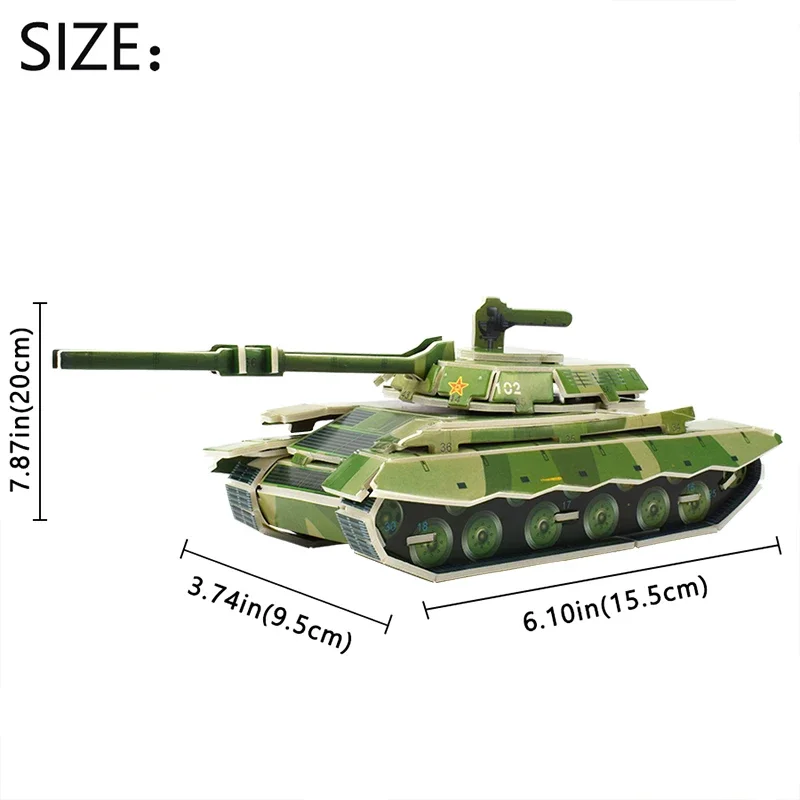 Paper 3D Three-dimensional Puzzle Military Tank Model Assembly Handmade Puzzles Educational Toys for Kids Games Gifts Home Decor