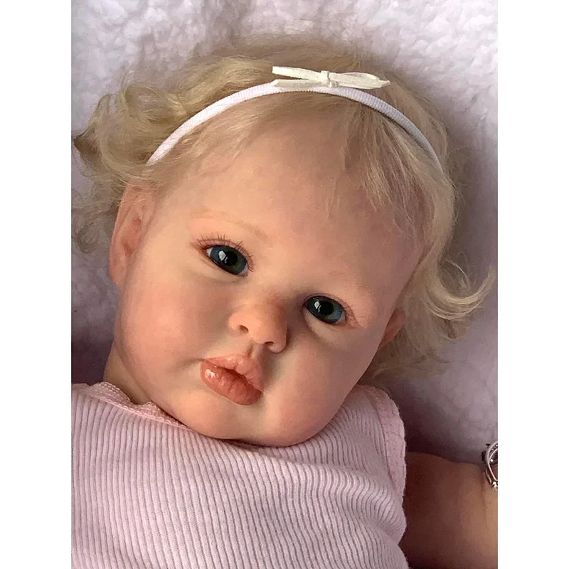 60CM Reborn Baby Doll Ellie Toddler Newborn Doll Princess Girl Lifelike Soft Touch 3D Skin Art Doll with Hand Root Hair