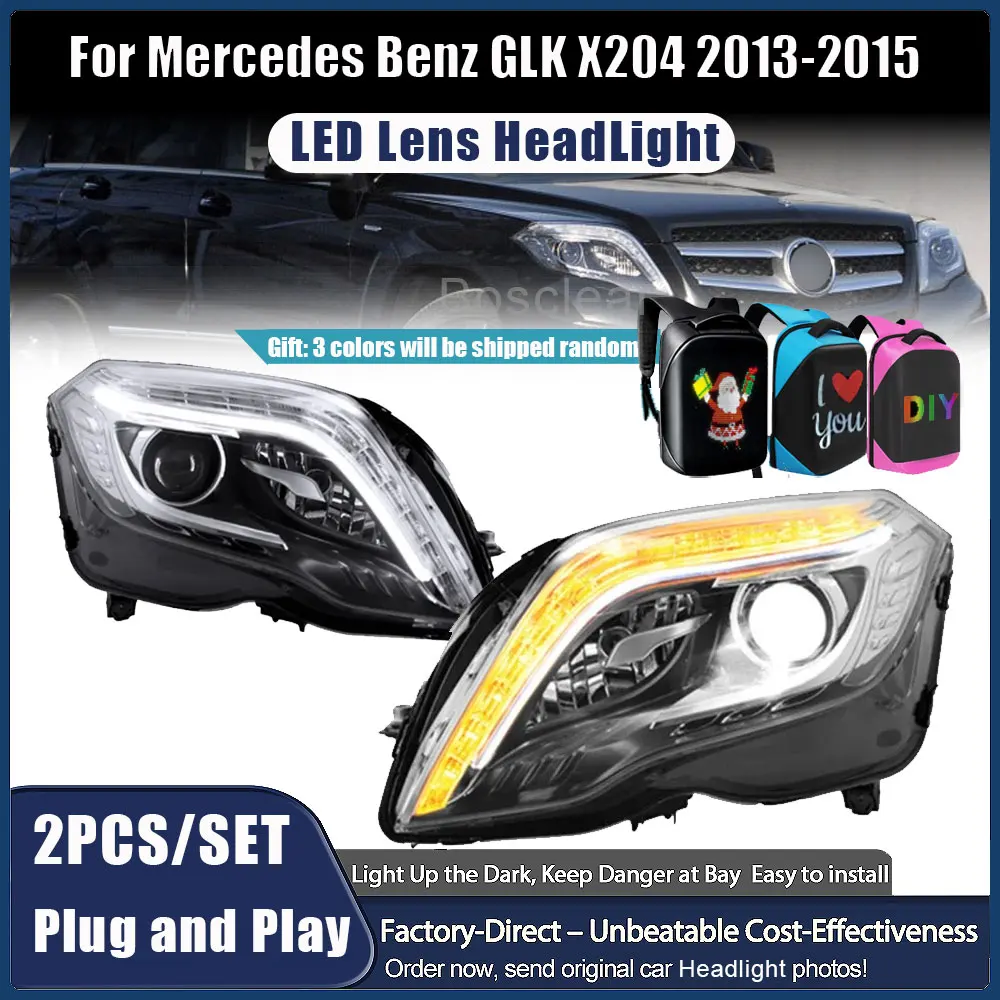 

Автомобильные фары для Benz GLK 2013-2015 X204, светодиодные автомобильные фары в сборе GLK200 GLK260, обновленная сигнальная лампа высокой настройки, аксессуары
