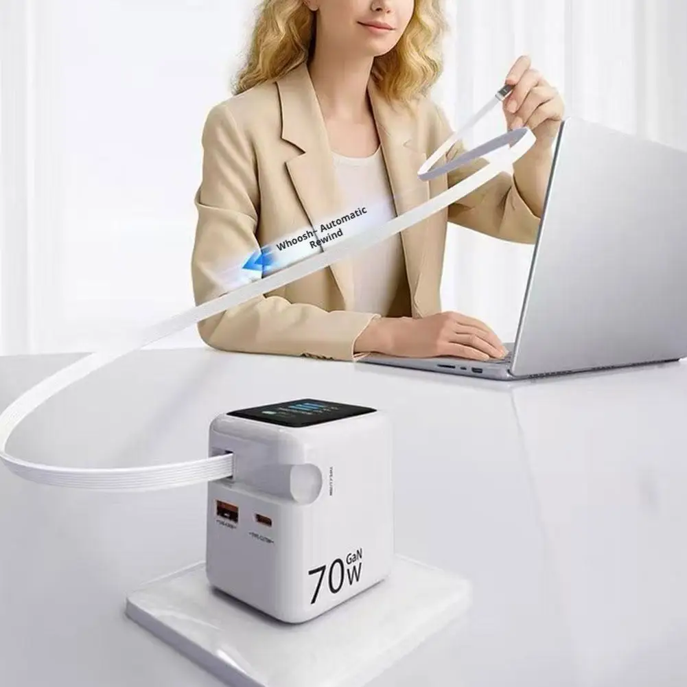 70w-gan-fast-charger-3-in-1-pd30-qc40-pps-fast-charging-with-type-c-retractable-cable-digital-charging-head-set