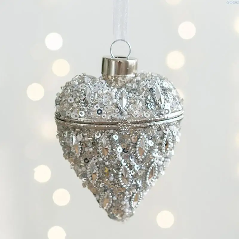 23GA Unique Glass Christmas Decorations With Retro Sparkles Design For Home Office Party Styling