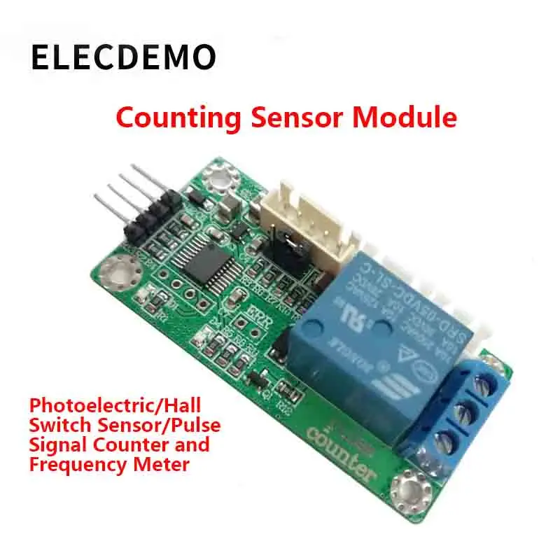 Photoelectric / Hall Switch Sensor Counter Module, Pulse Signal Frequency Meter, UART TTL Serial Port, High Speed Low Noise PCB