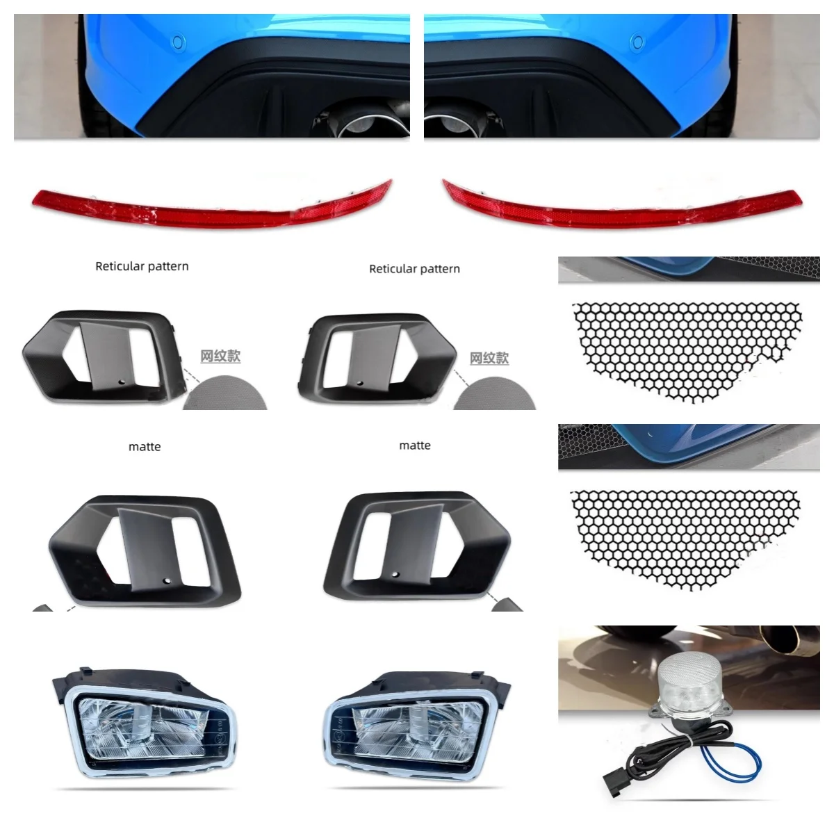 Front Fog light & frame rear bumper Lamp for Ford Focus RS 15 17 18 modified Reflector iron net CarAccessories